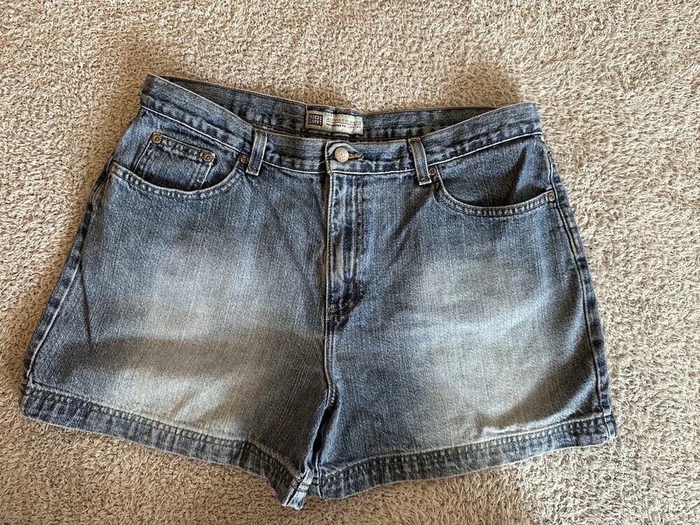 Faded Glory Vintage Jean Shorts Missy Size18 Blue Denim Cotton Grunge Y2K Rugged